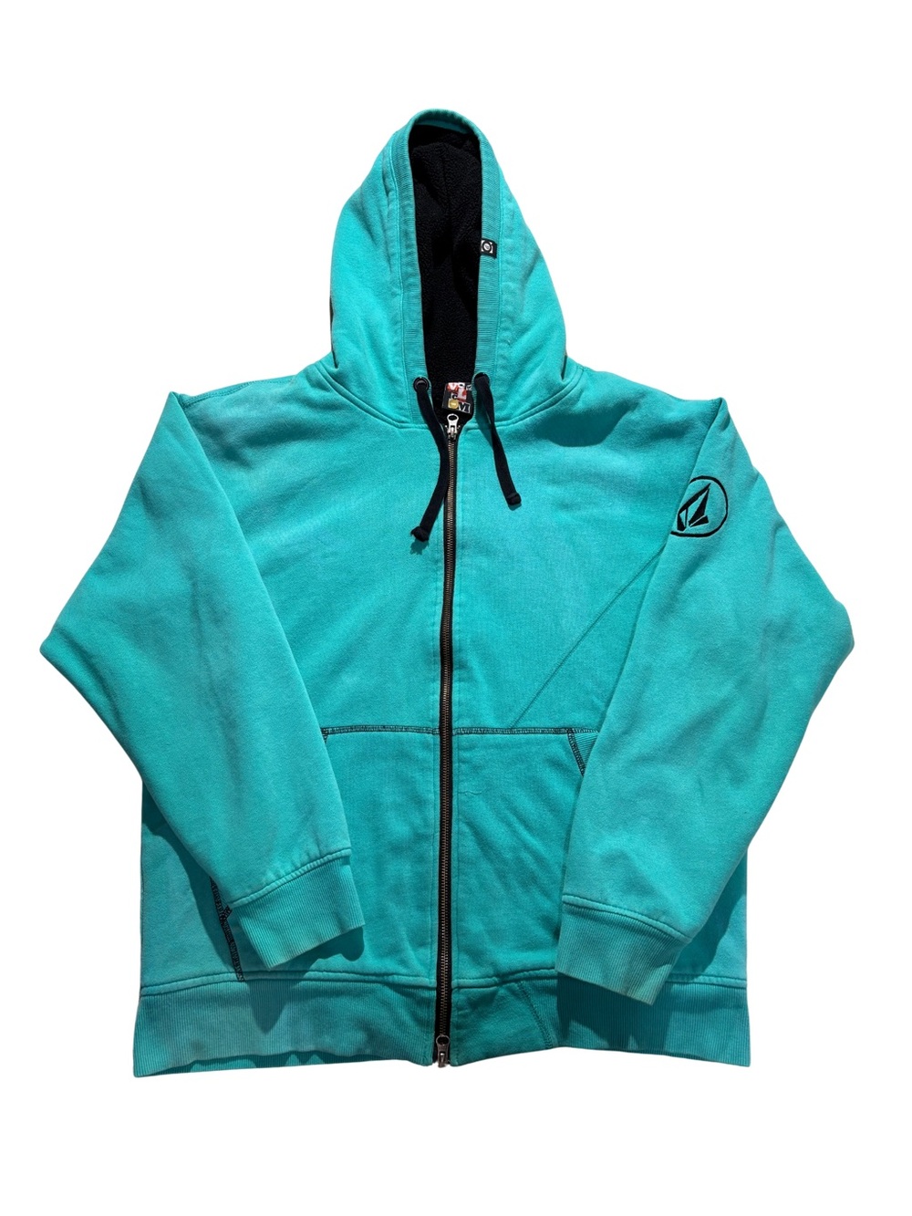 Vintage Volcom Hoodie Y2K 2000s Sherpa Lined Men’s L Skate Skateboard Vtg